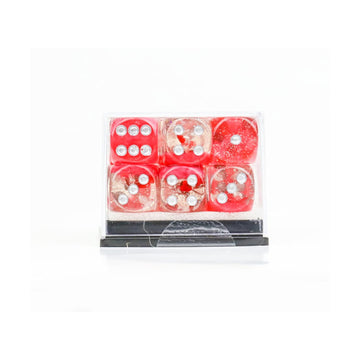 Sirius Dice 12Mm D6 Hearts W/Silver (18)