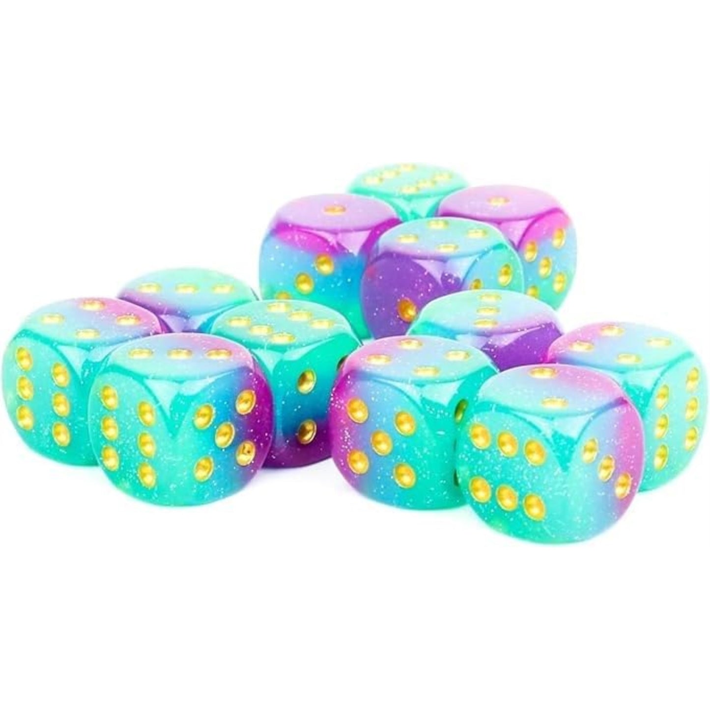 Sirius Dice 16mm d6 Northern Lights w/Gold (12)