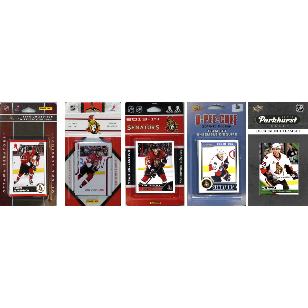 NHL Ottawa Senators 4 Different Licensed Trading Card Team Sets