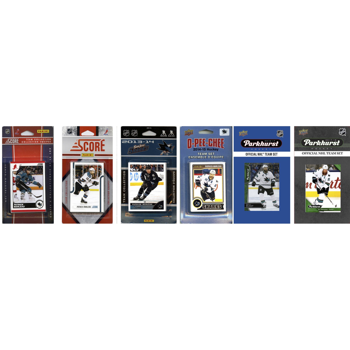 NHL San Jose Sharks 6 Different Licensed Trading Card Team Sets