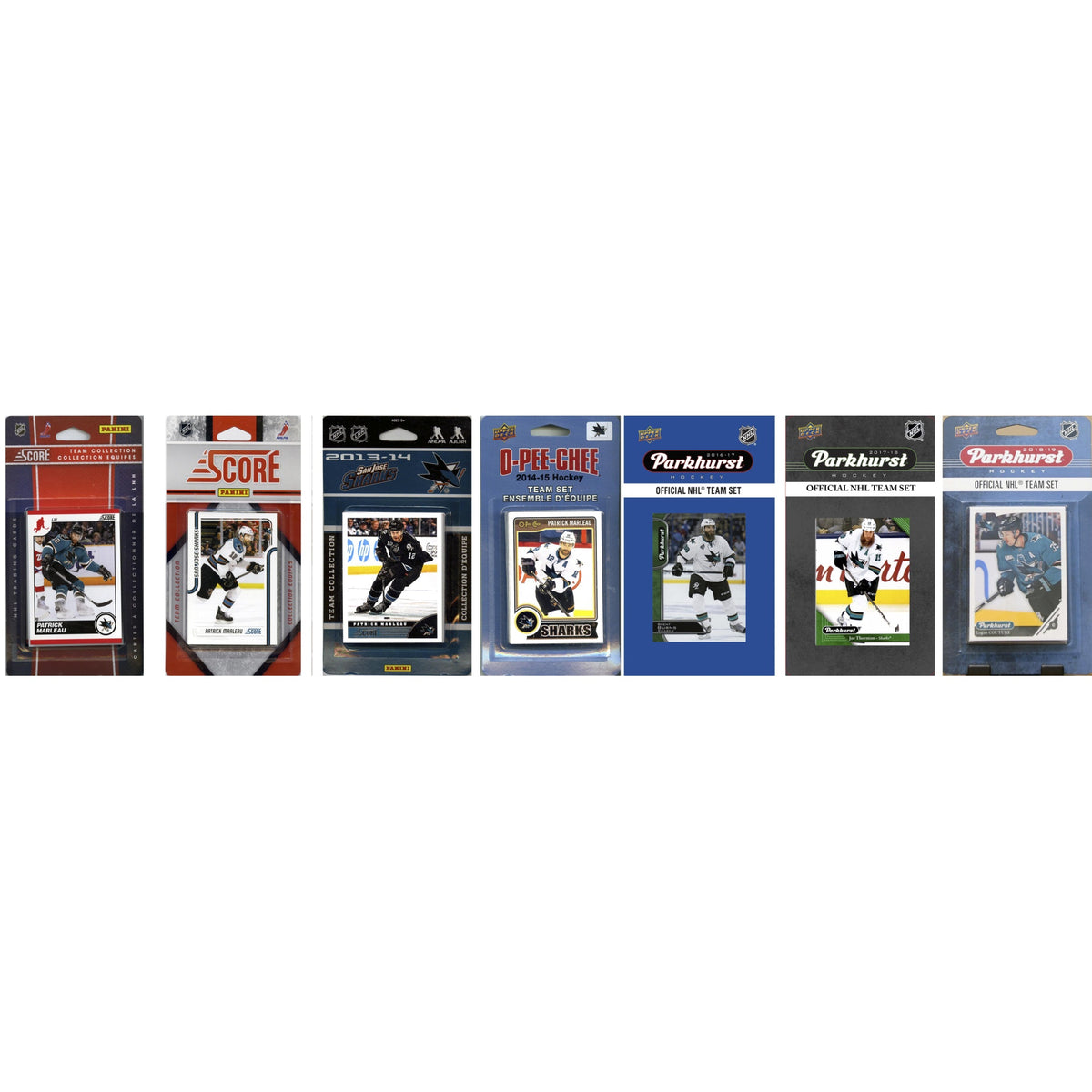 NHL San Jose Sharks 7 Different Licensed Trading Card Team Sets