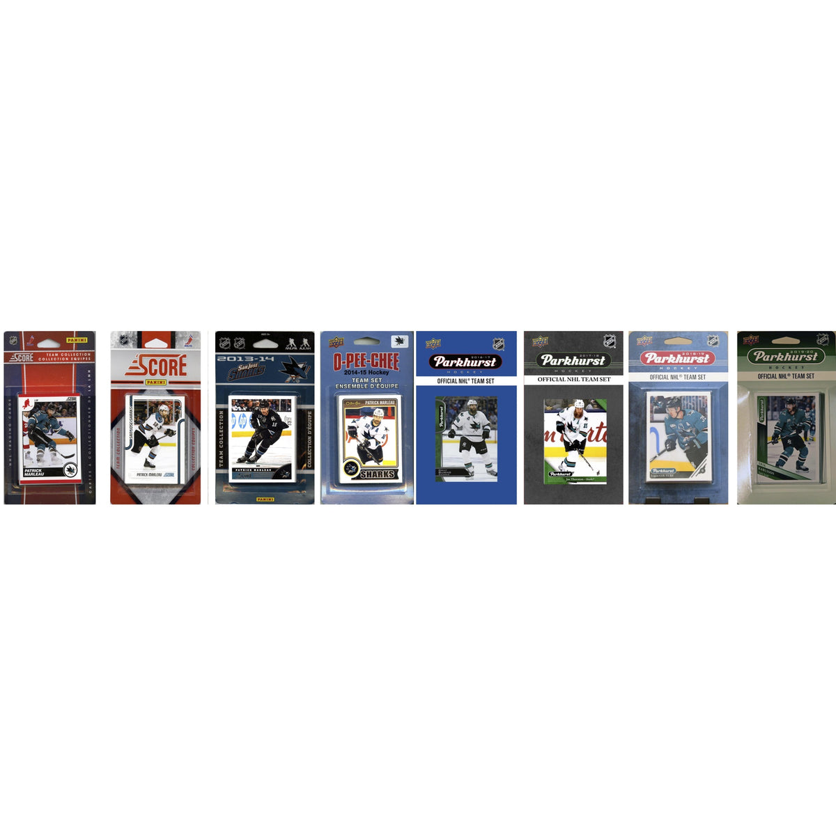 NHL San Jose Sharks 8 Different Licensed Trading Card Team Sets