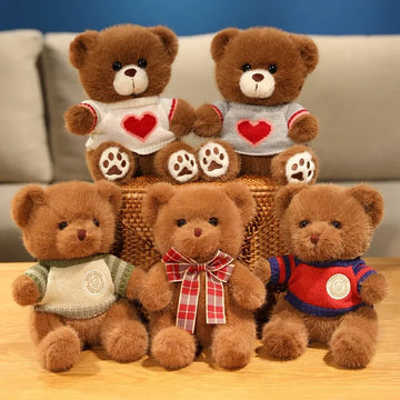 20cm Good Quality Heart Sweater Bear Plush Toys Boys Girls Lovely Cartoon Animals Stuffed Dolls Christmas Birthday Present