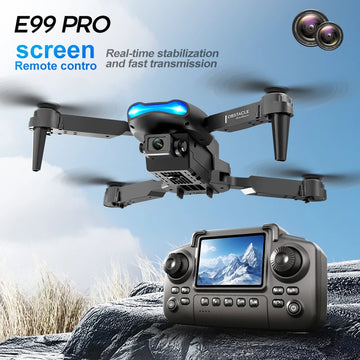 ZNLYRION RC Drone 4K Dual Camera E99 PRO Optical Flow Obstacle Avoidance Foldable FPV Quadcopter Toy for Beginners