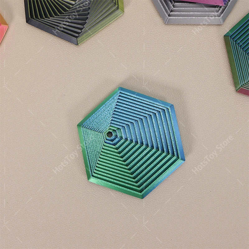 3D Printing Fidget Hexagonal Tower Decompression Hexagonal Various Shapes New Year Gifts Desktop Decorations Children's Toys