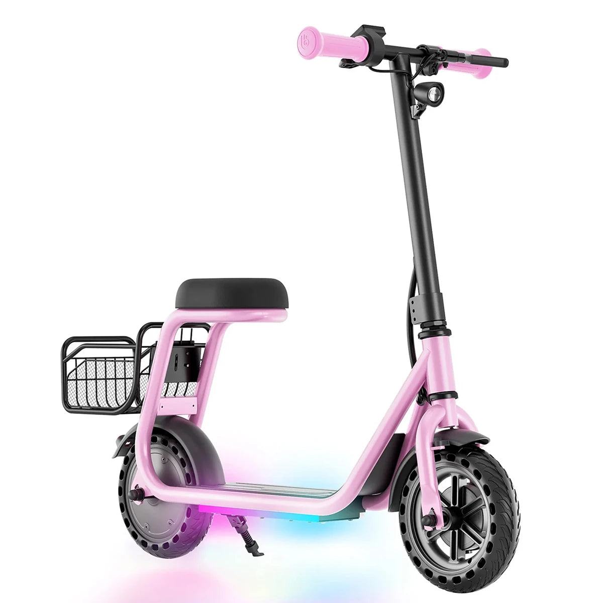 Hiboy Q2 Lite Kids Electric Scooter with Seat 100W Motor 9.3MPH Children E-Scooter UL Certified Battery LED Lights Gift for Boys Girls Ages 4-10