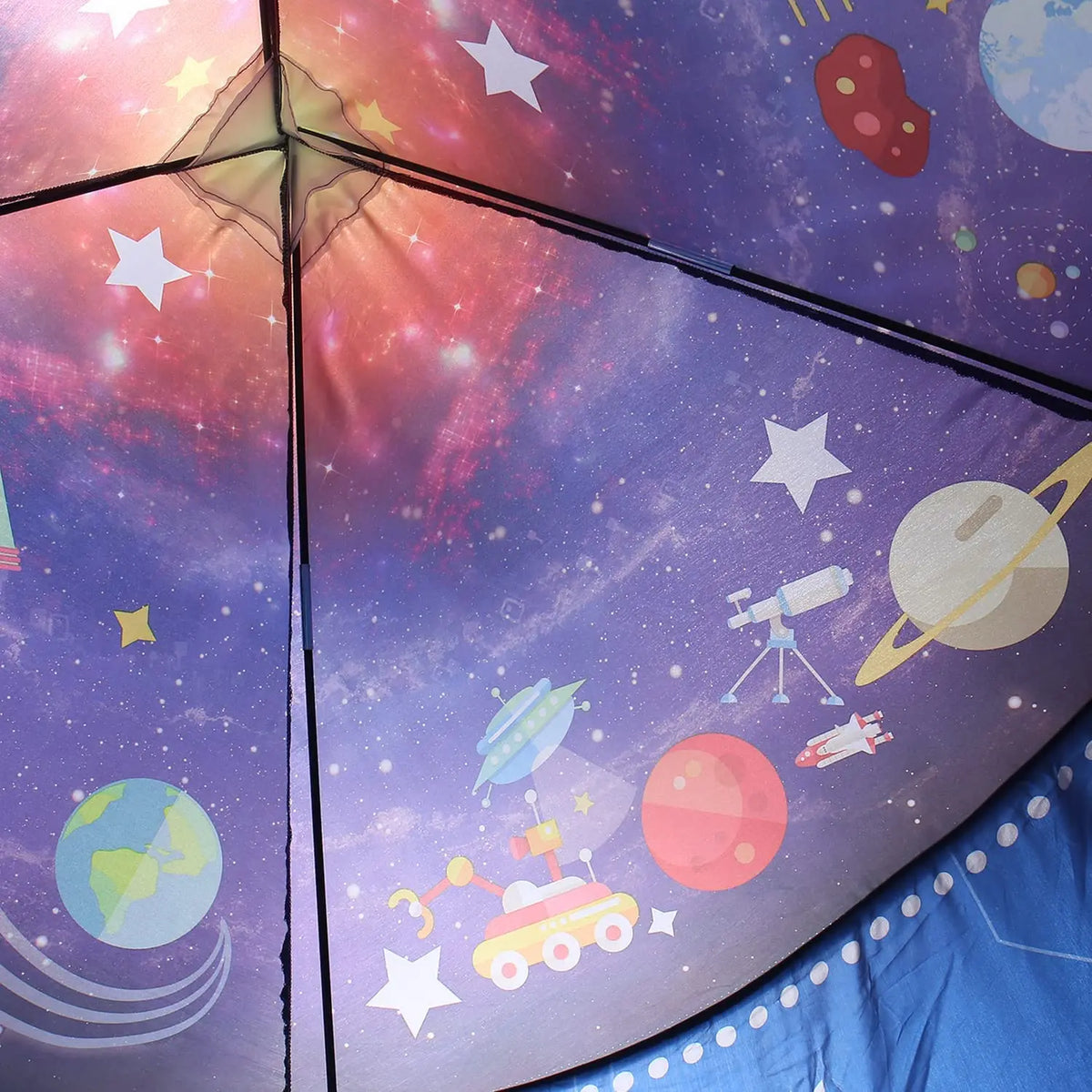 Rocket Ship Kids Tent Pop Up Play Toy Tent for Children Large Space Indoor Pretend Playhouse Outdoor Play Tent for Boys & Girl