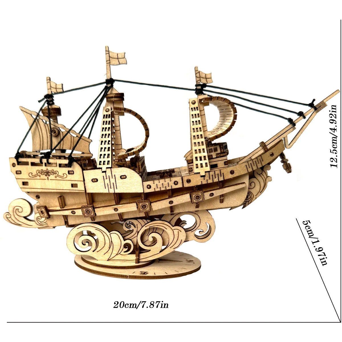 Ocean Sailboat 3D Wooden Puzzle, Scale Model, DIY Model Kit, Handcraft Gift, Home Decoration, Mechanical Toy, Birthday/Chri