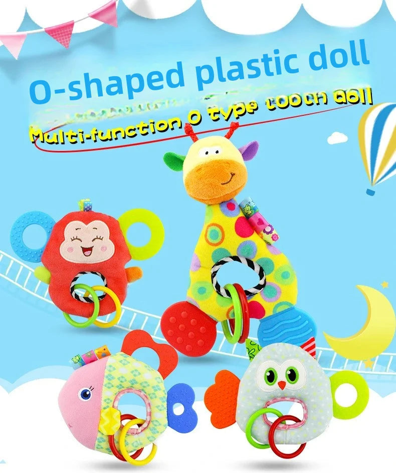 Rattles Animal Giraffe Baby Soft Stuffed Doll Teether Doll Cute Kids Infant Baby Teething Toys For Newborn Sensory Plush Toys