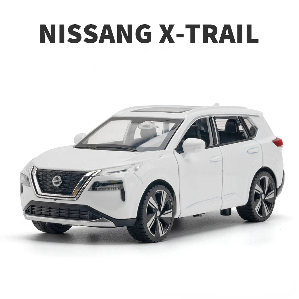 1/32 Scale X-Trail Toy Car Model Alloy Diecast Pull Back Model Vehicle with Sound Light Boys Festival Toy Gift Collection