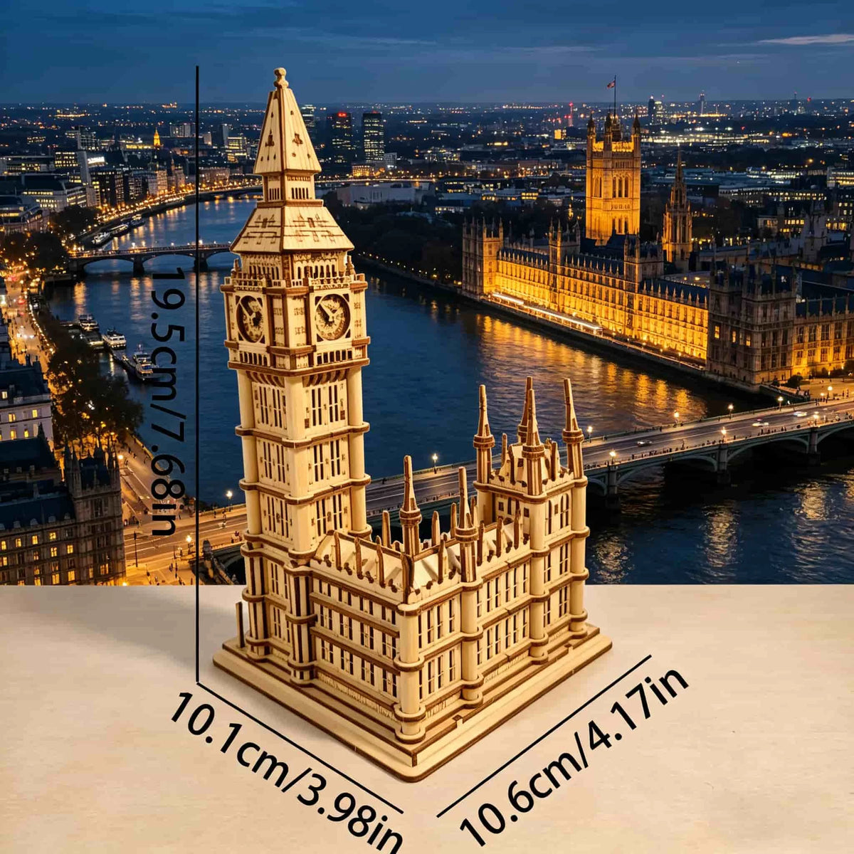 1 Wooden DIY Big Ben Clock, a Creative 3D Jigsaw Puzzle, Ideal as a Festive Gift or Home Decoration.