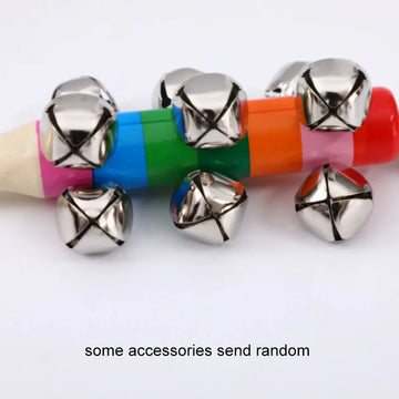 Rainbow Handheld Bell Stick | Wooden Musical Toy for Kids & Parties