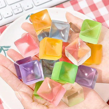 5/10Pcs Ice Cube Shaped Fidget Toy Square Stress Relief Ball Squishy Squeeze Anxiety ADHD Stress Relief Sensory Adults Toys