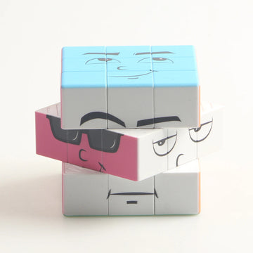 Magic Cube 3x3x3 Smiling face expression UV Fun Stress Relief Professional Smooth Speed Game Children's Puzzle Toys Gifts