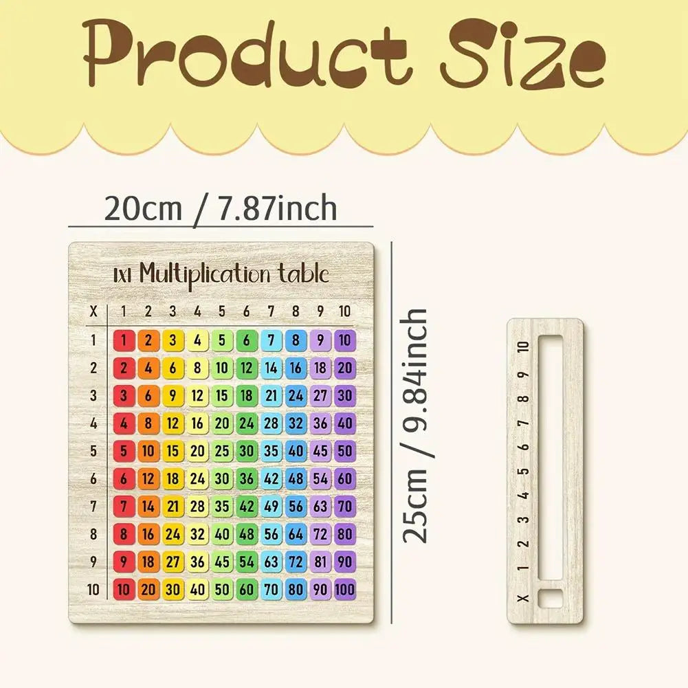 Montessori Educational Wooden Math Toys Multiplication Table Wooden Board Set Wood Learning Boards for Math Class Back-To-School