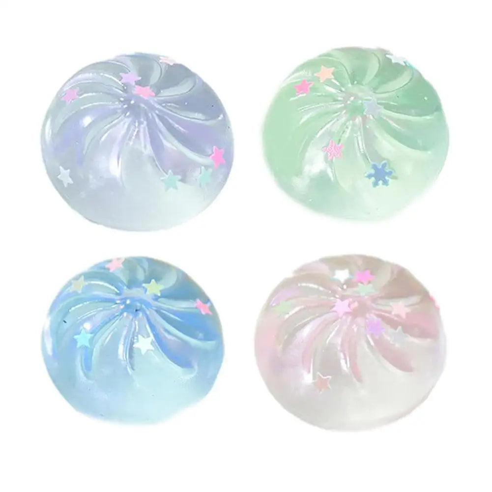 Cute Glitter Crystal Dumpling Squeeze Toy - Soft Squishy Fidget Toy for Anxiety & Stress Relief, Party Favor Gift