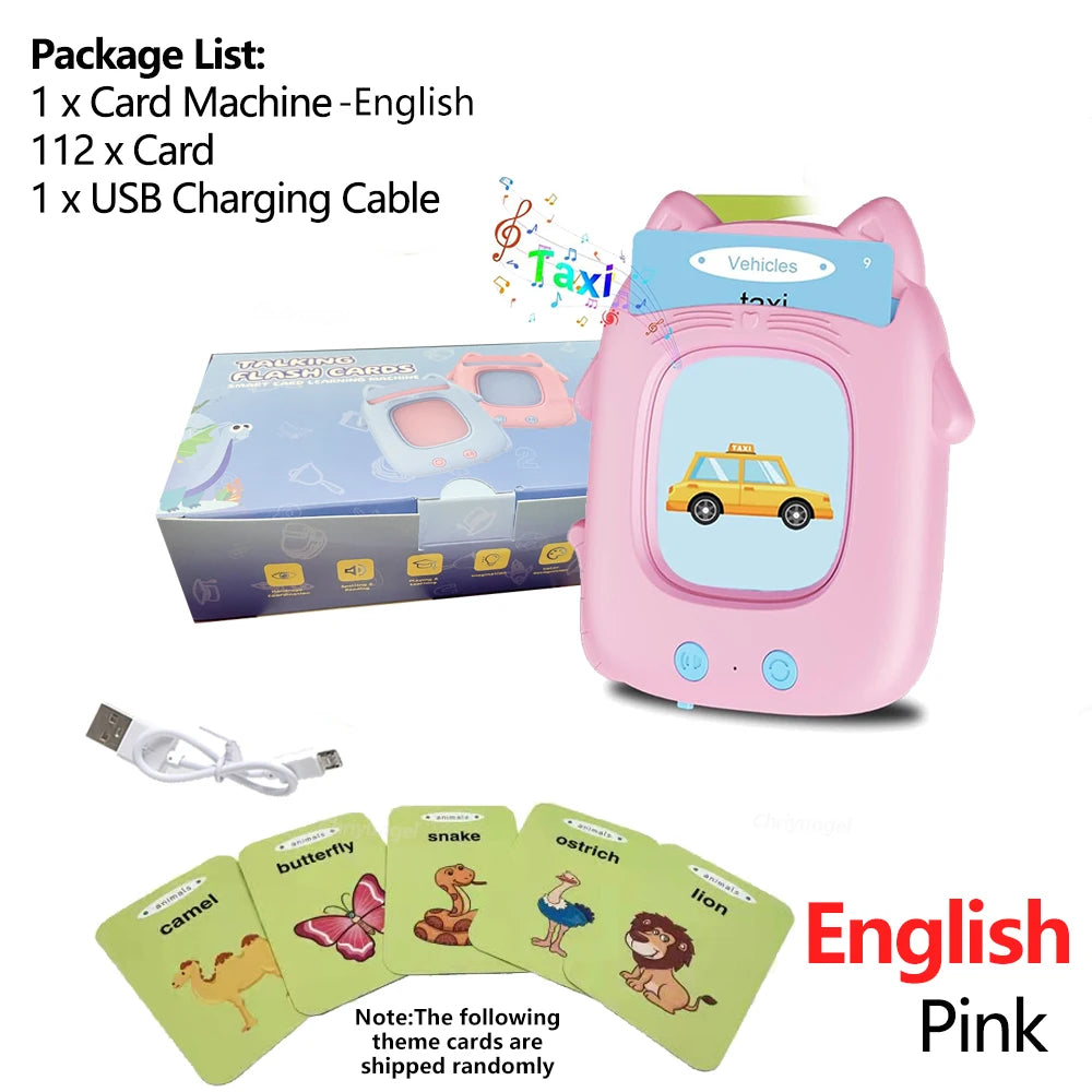 Talking Flashcards Learning Machine for Toddlers English / Spanish / Italian / Arabic Audio Early Educational Toy Gift