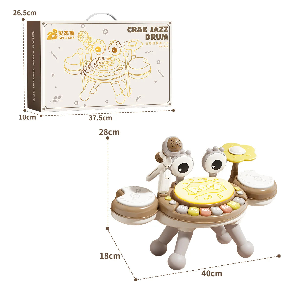 4 in 1 Kids Piano Toy with Xylophone Karaoke Microphone Drums Lights Musical Sensory Learning Educational Toy for 3Years Toddler