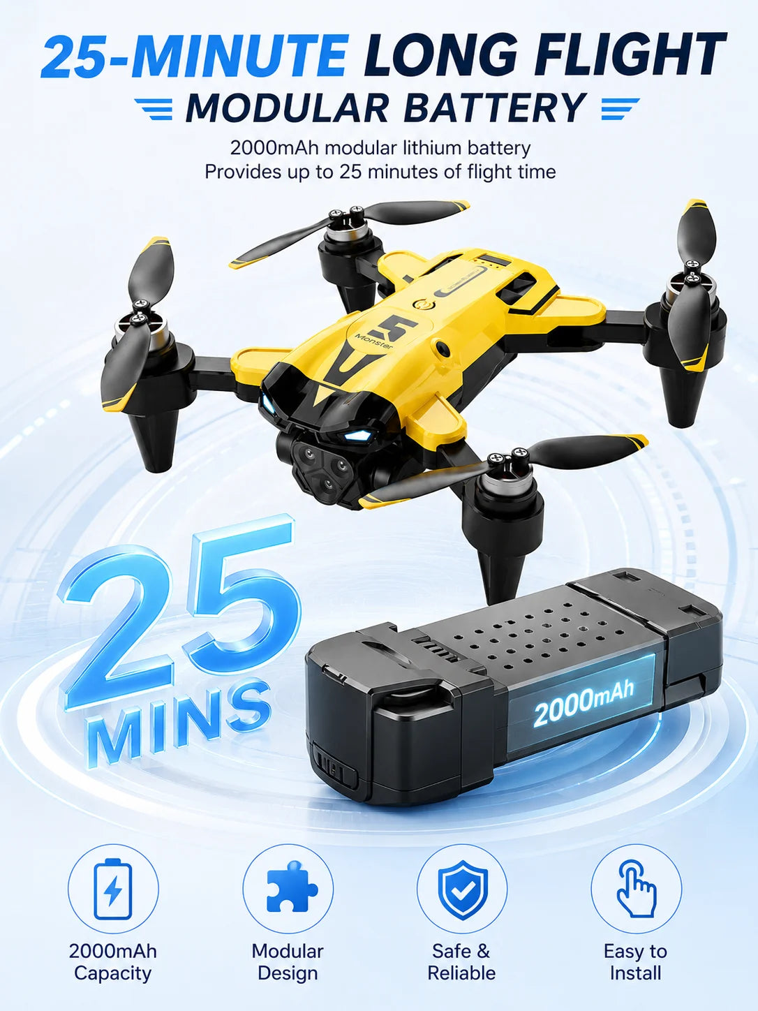 Brushless Aerial RC Drone 8K Triple Camera 5G Transmission 7 Level Wind Resistance Optical Flow Hover Folding Portable Drone