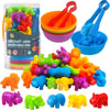 Montessori Animal Sorting Toy Animal Counting Color Sorting Dinosaur Animal Identification Skill Upgrading for Children Gift Toy