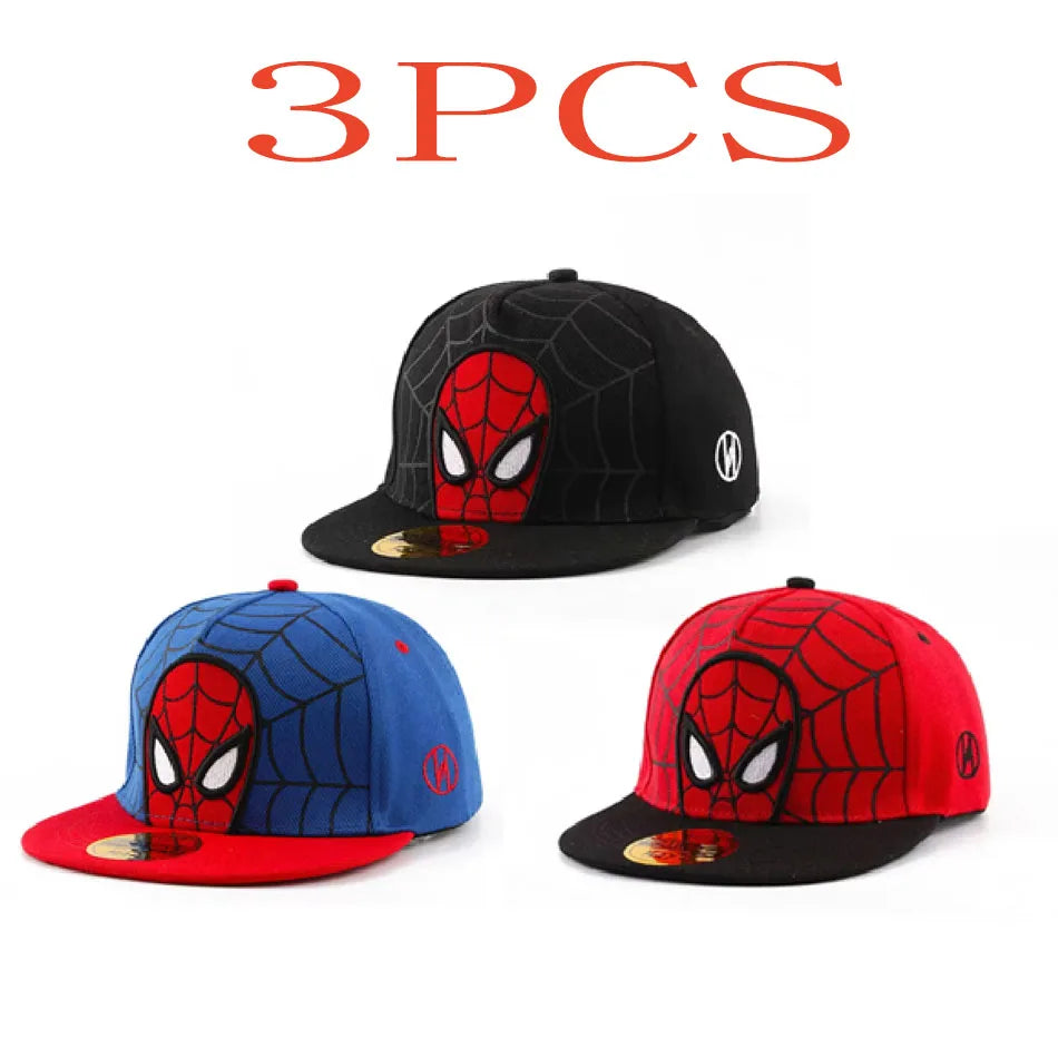 2026 HotAnime Cartoon Spiderman Hats for Kids Toddler Baseball Cap Spring Snapback Hip Hop Adjustable Caps