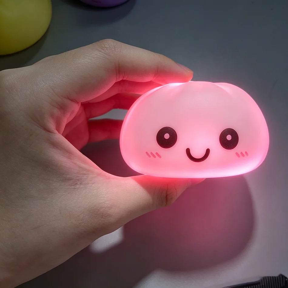 2026 Aesthetic LED Glowing Dumpling: Bubble Spitting Squeeze Toy, Realistic Food Decor & Sensory Gel Stress Ball for Adults/Kids