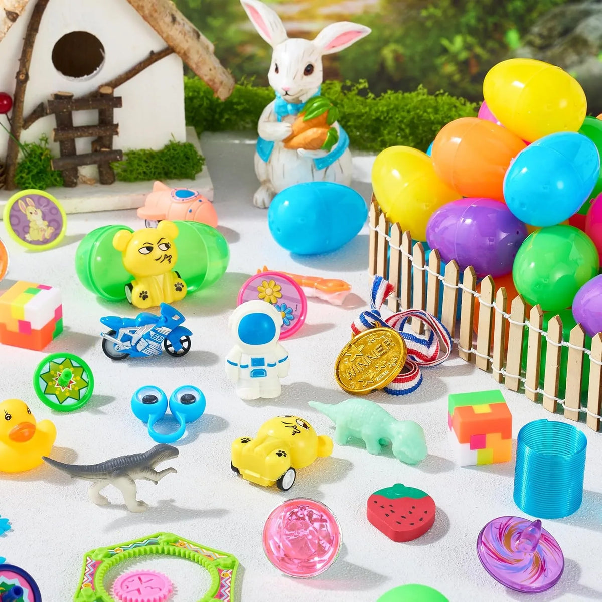 JOYFY 48Pcs Easter Eggs with Toys Inside Prefilled Easter Eggs with Popular Assorted Toys for Boys Girls Basket Stuffers Filler