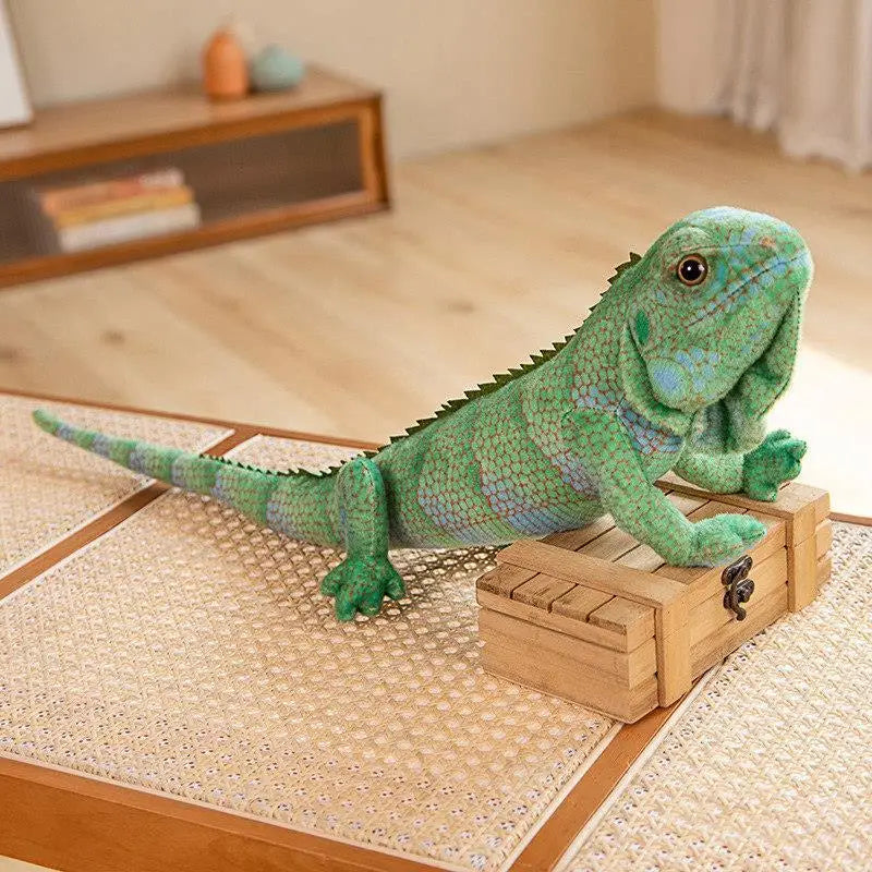 65CM Simulated Mane Lizard Doll Chameleon Plush Toy Creative Boy Pillow Doll Birthday Gift Rag Doll