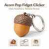 Acorn Pop Fidget Clicker Keychain Silent Stress Relief Toy Portable Key Ring Bag Charm Gift
