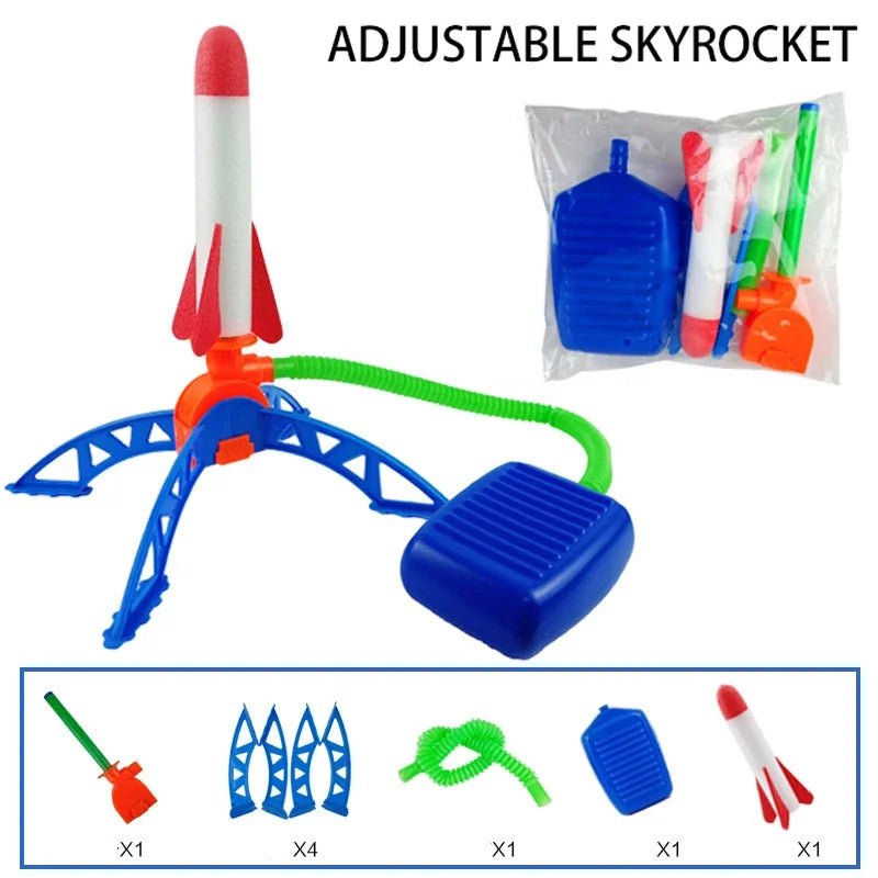 Outdoor Rocket Foot Pump, Outdoor Inflatable Flying Rocket Suit, Jumping Air-Powered Rocket Launcher, Gift