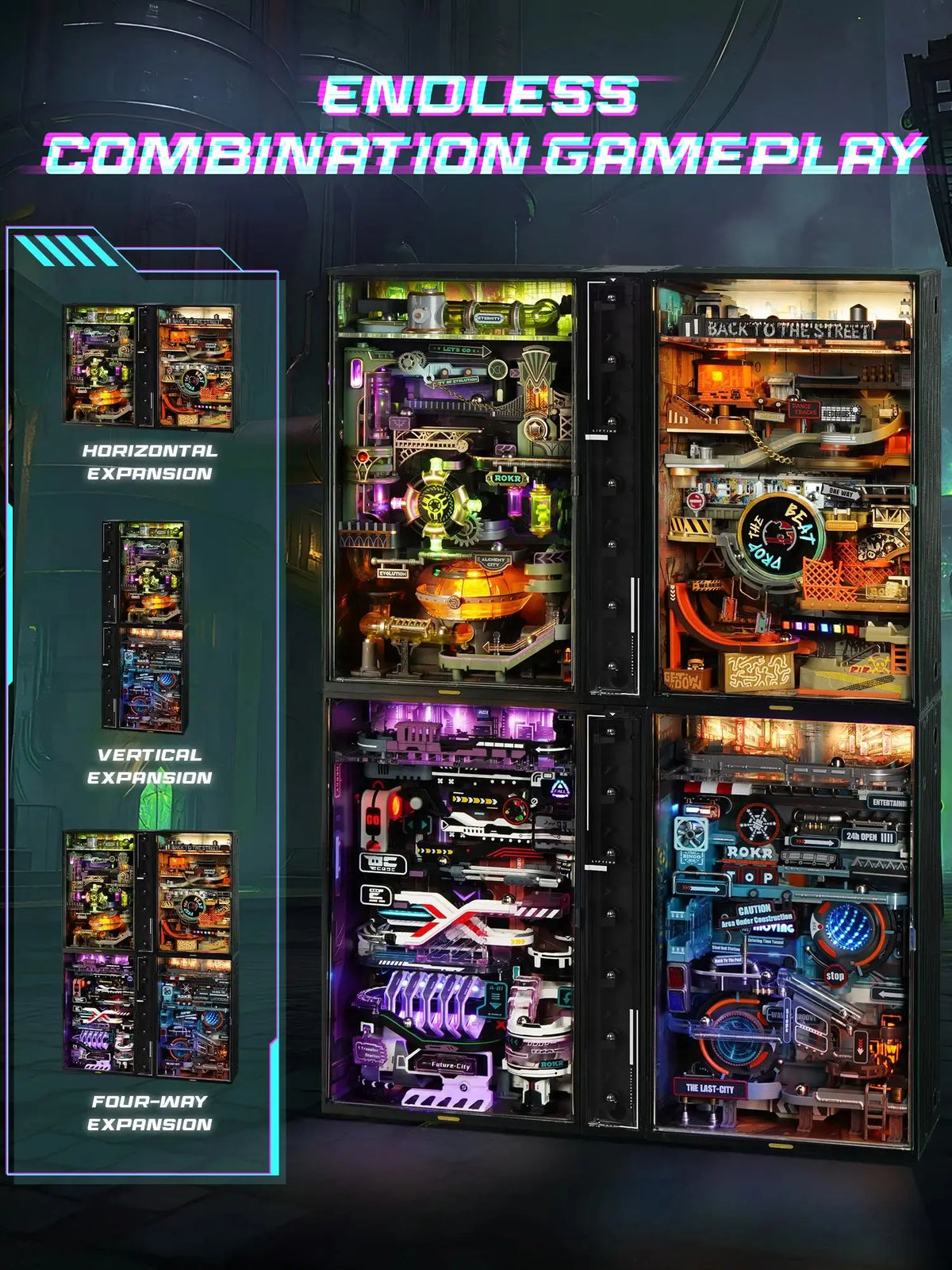 ROKR Pinball Track Model Assembly Set - Alchemy City, 3D Adult Puzzle, DIY Miniature Model Set, Ideal Gift for Adults, MR04S