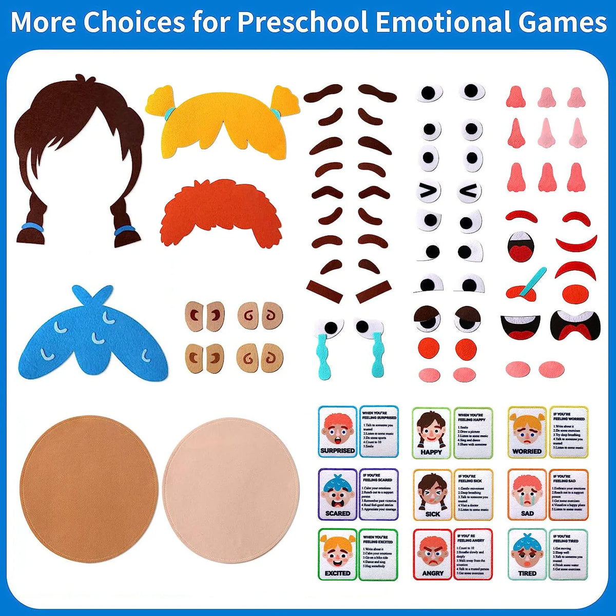 Social Emotional Learning Games Montessori Funny Face Toys to Express Emotions Expression Recognition Toys For Toddlers