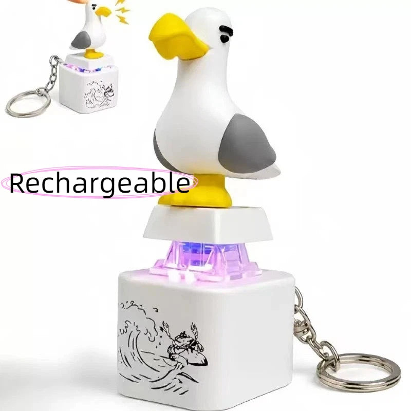 Mine Seagull Keycap Keychain Luminous Sounding Stress Relief Creative Fidget Toy Portable Electronic Pendant For Friend Relax