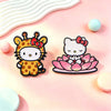 Kawaii Giraffe Enamel Pins Lotus Brooches Badges for Backpacks Jackets Hats Retro Collection Gifts Cosplay Accessories