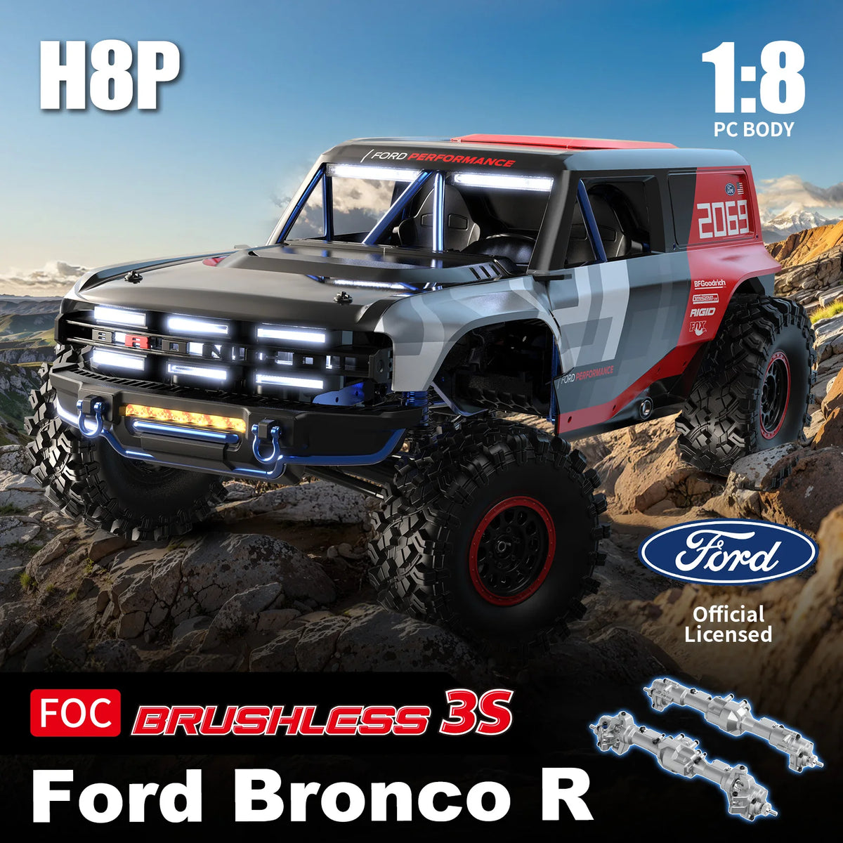 HYPER GO MJX H8P 1/8 4WD 3S Brushless Off Road Climbing Vehicle RC Remote Control Model Car Off-Road Children's Toys