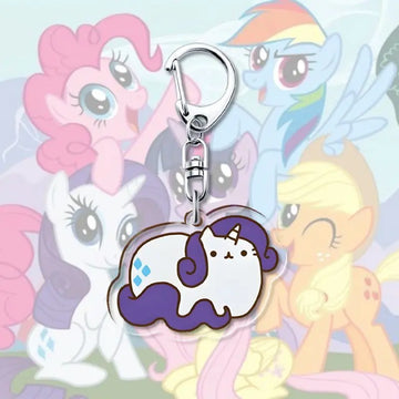 1pcs My Little Pony Keychain acrylic Pendant Anime Keyring Cartoon Decorative Pendants