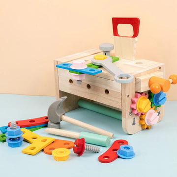 Kids Tool Bench Wooden Set Toys Montessori Toys Workbench Construction Toys Educational Toys Christmas Birthday Gifts boys