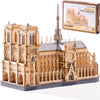 ROKR 3D Wooden Puzzles for Adults, Scale 1: 460 Notre Dame de Paris Building Set, Architecture Wooden Model Kit Creative Gift