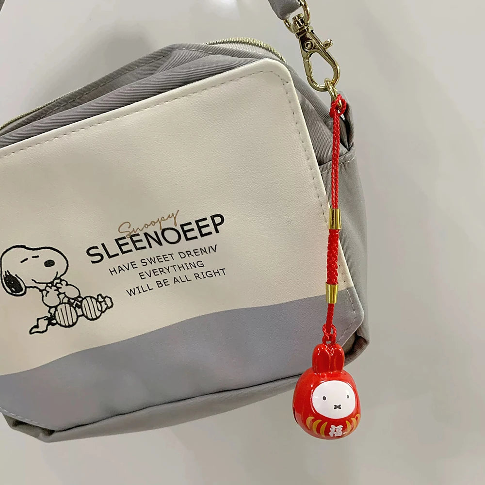 Kawaii Miffy New Small Bell Pendant Cartoon Rabbit Japanese Style Braided Rope Mobile Mobile Phone Chain Girl Birthday Gift
