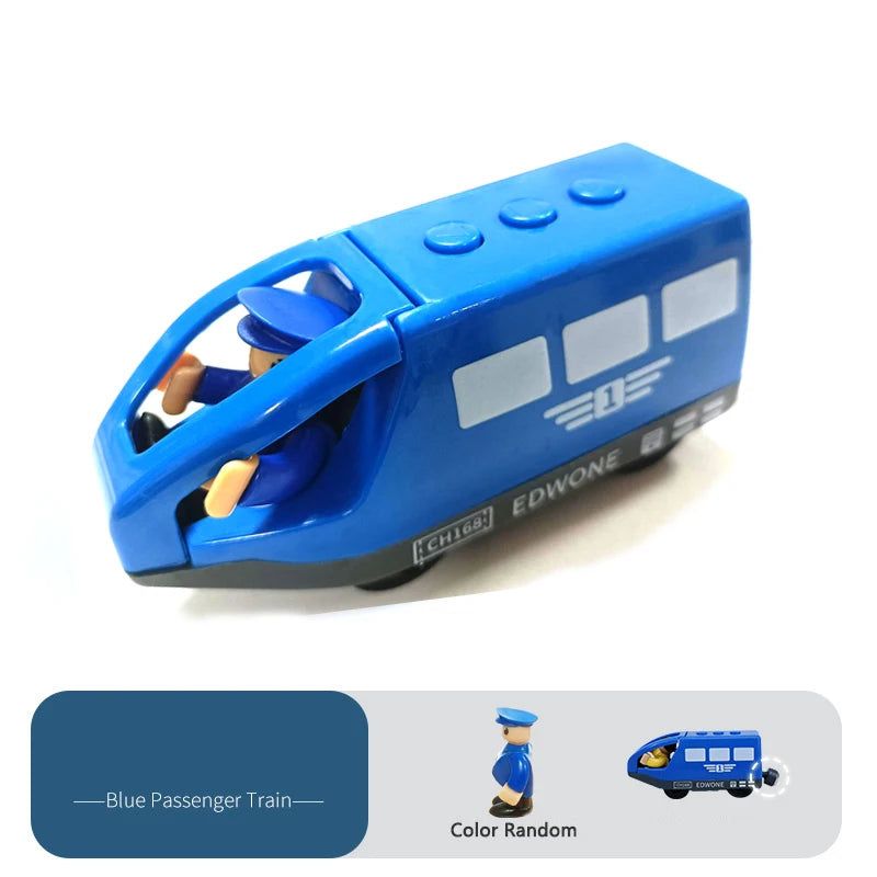 Magnetic Electric Train with Little Doll Diecast Slot Toy Railway Wood Track Compatible Locomotive Electric Rail Train for Kid
