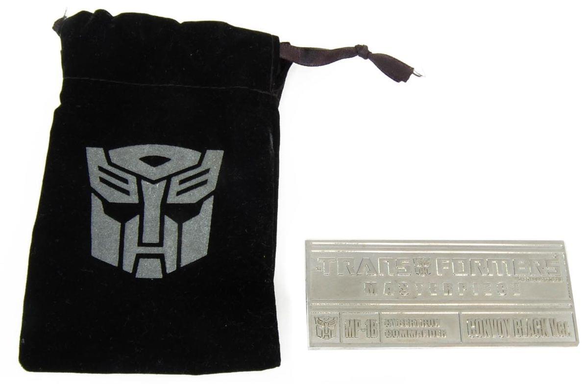 Transformers Mp-01B Black Convoy Collector Plaque By Takara