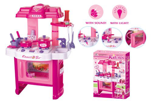24'' Deluxe Beauty Kitchen Appliance Cooking Play Set 24'' With Lights & Sound