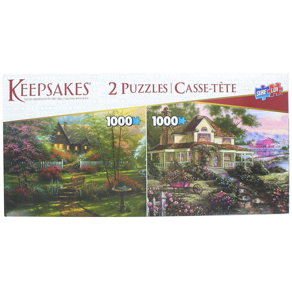 Keepsakes 2 Puzzles 1000 A Country Welcome & Dogwood Cottage