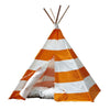 Kid’S Teepee Tent, Orange With White Stripes