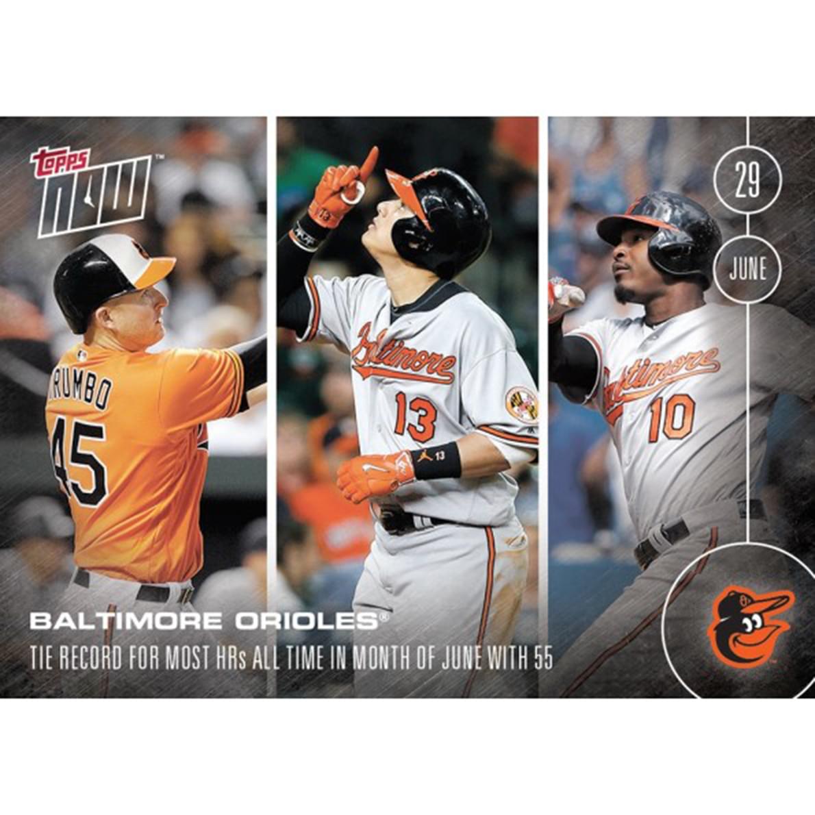 Baltimore Orioles Mlb 2016 Topps Now Dual-Sided Card 192