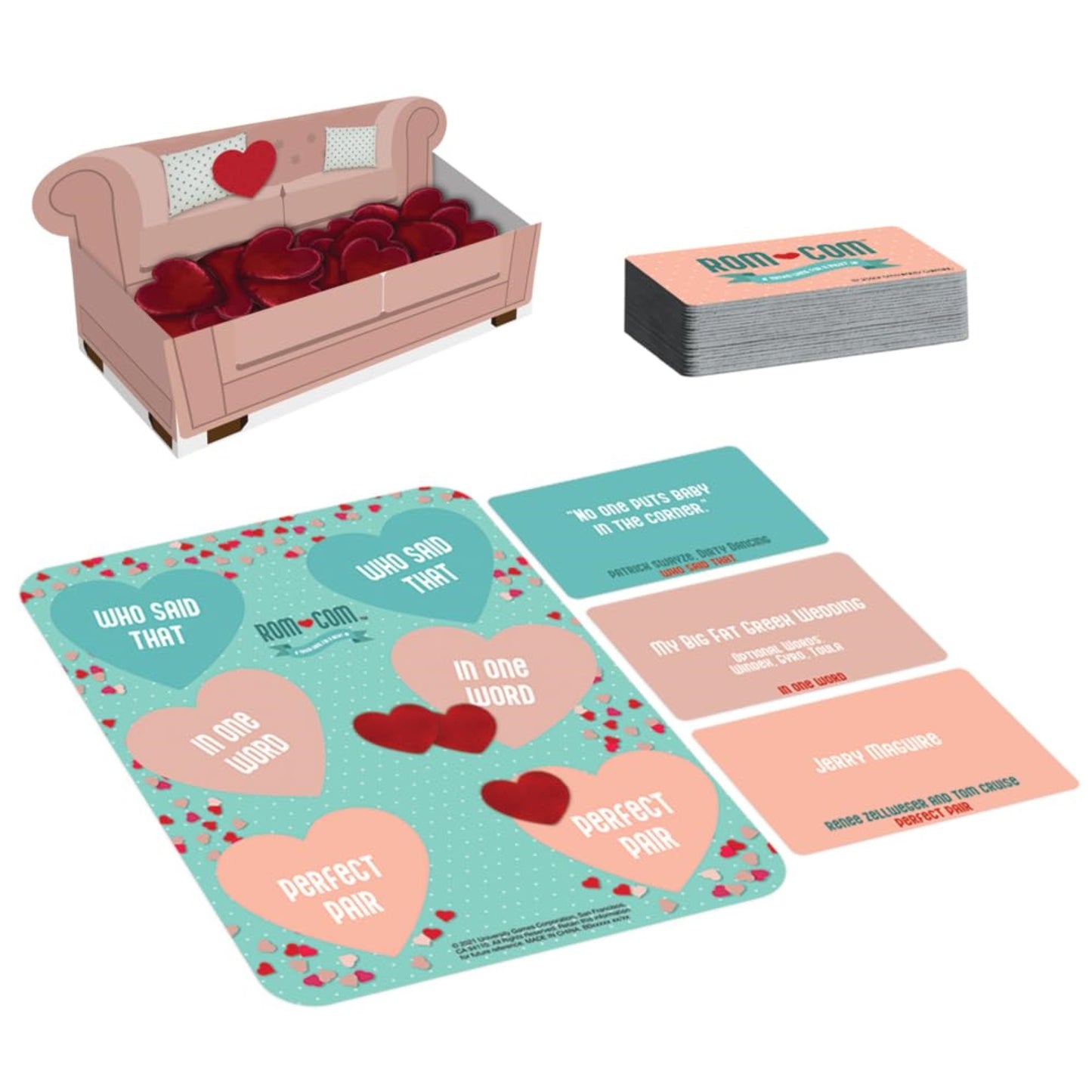 University Games Rom Com Team Trivia Game, Perfect For Date Nights Girls Nights And Party Game Night, For Ages 12 And Up And 4 O