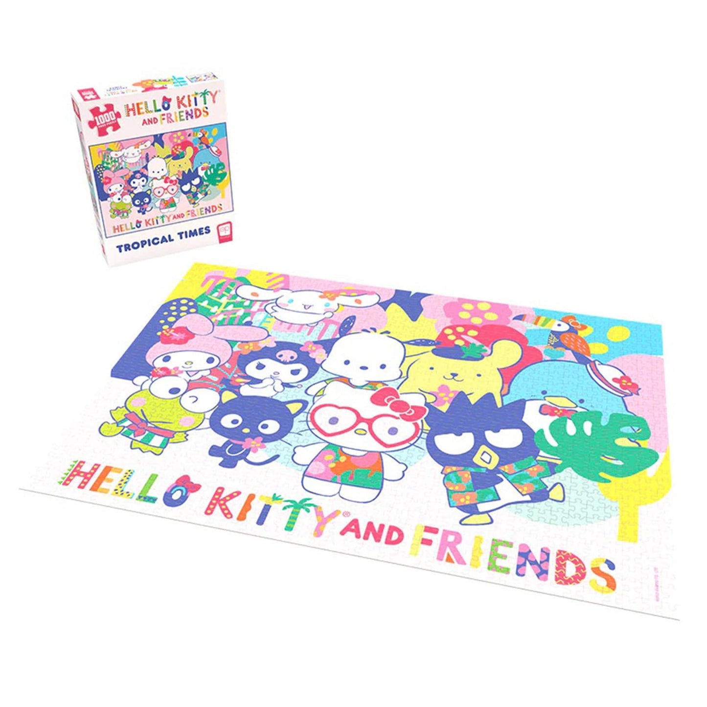 Hello Kitty And Friends Tropical Times 1,000 Piece Jigsaw Puzzle | Collectible Puzzle Artwork Featuring Hello Kitty, Cinnamoroll, Keroppi | Officially-Licensed Hello Kitty Puzzle & Merchandise