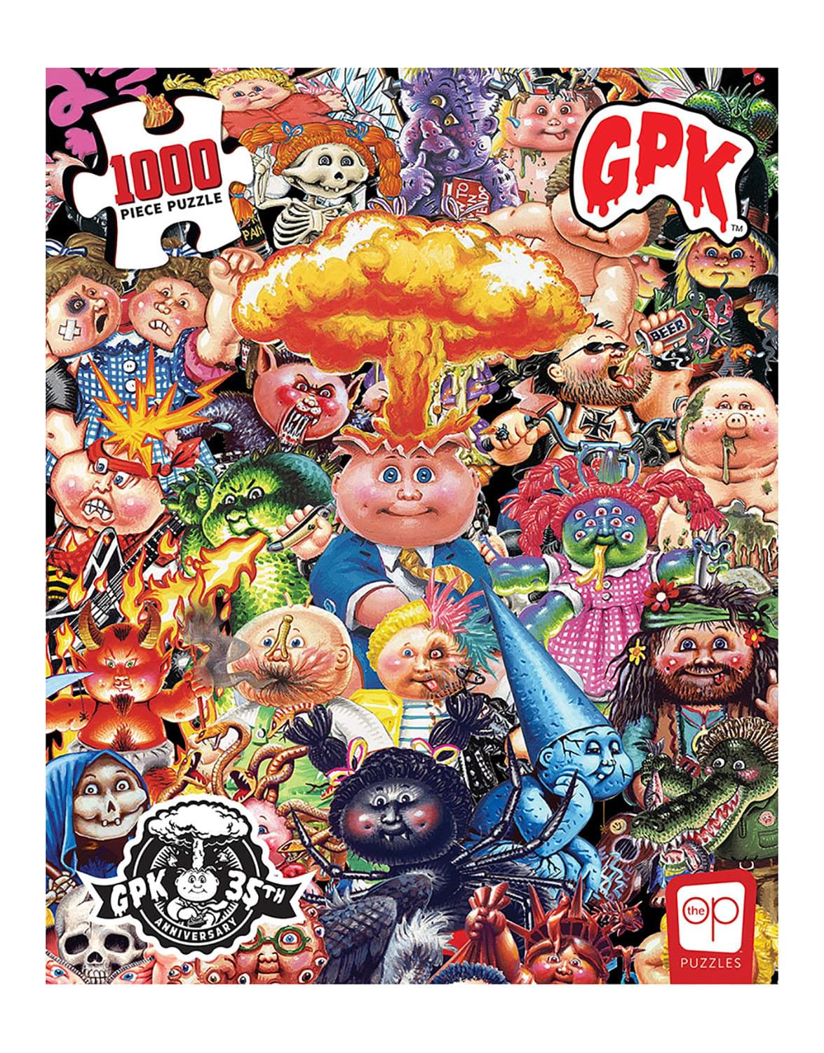 Usaopoly Garbage Pail Kids Yuck 1000 Piece Jigsaw Puzzle | 35Th Anniversary Of Gpk | Officially Licensed Garbage Pail Kids Merchandise | Collectible Puzzle Featuring Original Gpk Favorites , Red
