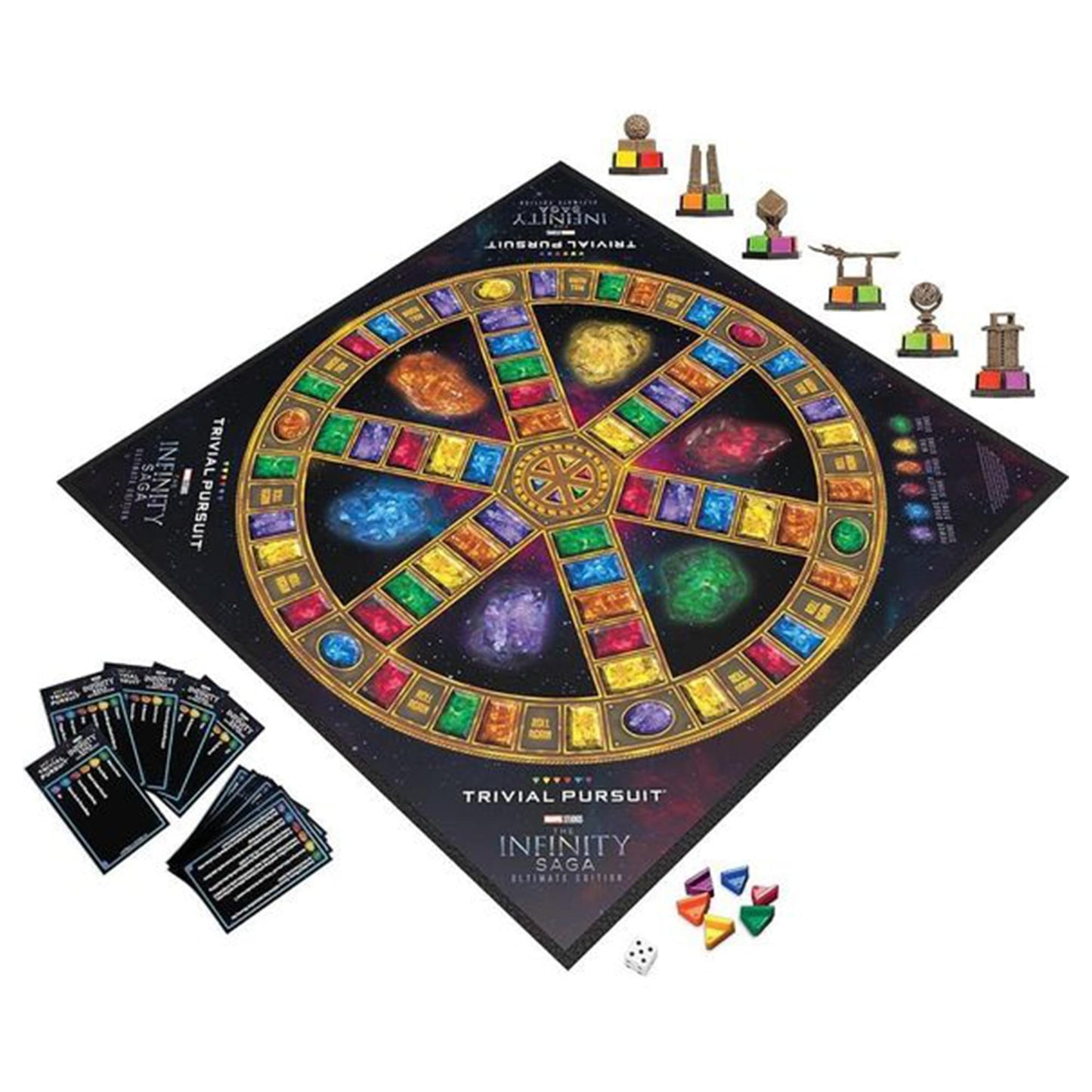 Trivial Pursuit: Marvel Cinematic Universe Ultimate Edition | Officially Licensed | Collectible Trivia Board Game Featuring 6 Infinity Stone Location Movers, 1800 Questions, Mcu Phases 1-3