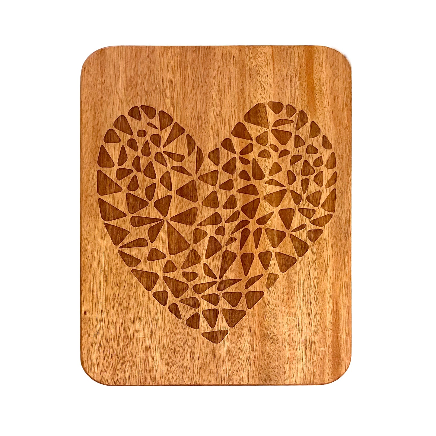 Etched Heart Solid Maple Wood Serving Board Platter - 11" x 14" | Made in the USA ๐บ๐ธ
